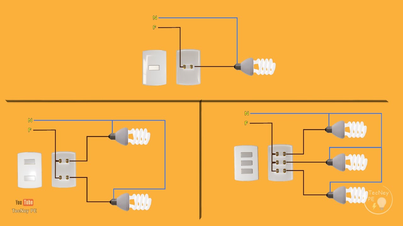 Conexiones para Interruptores Simples, Dobles y Triples