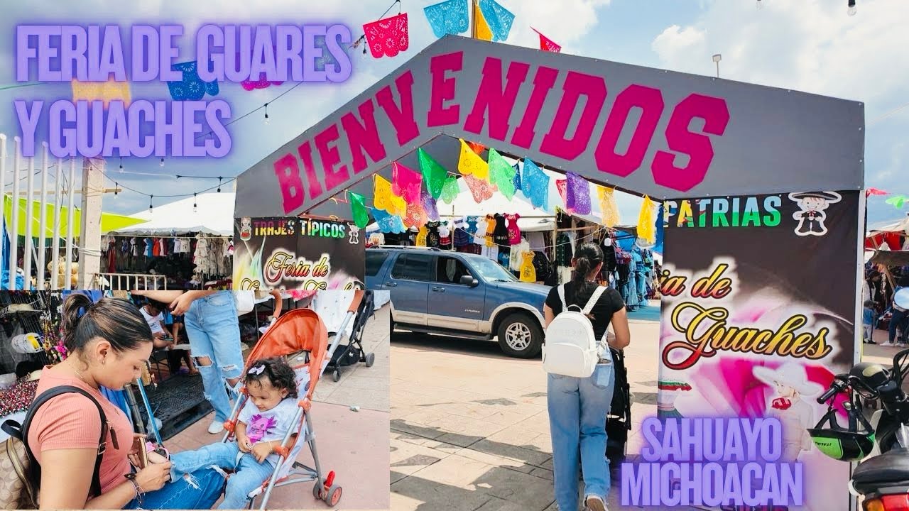 DE COMPRAS EN LA FERIA DE GUARE EN SAHUAYO  MICHOACÁN, LO MISMO PERO MÁS BARATOS TRAJES TÍPICOS.