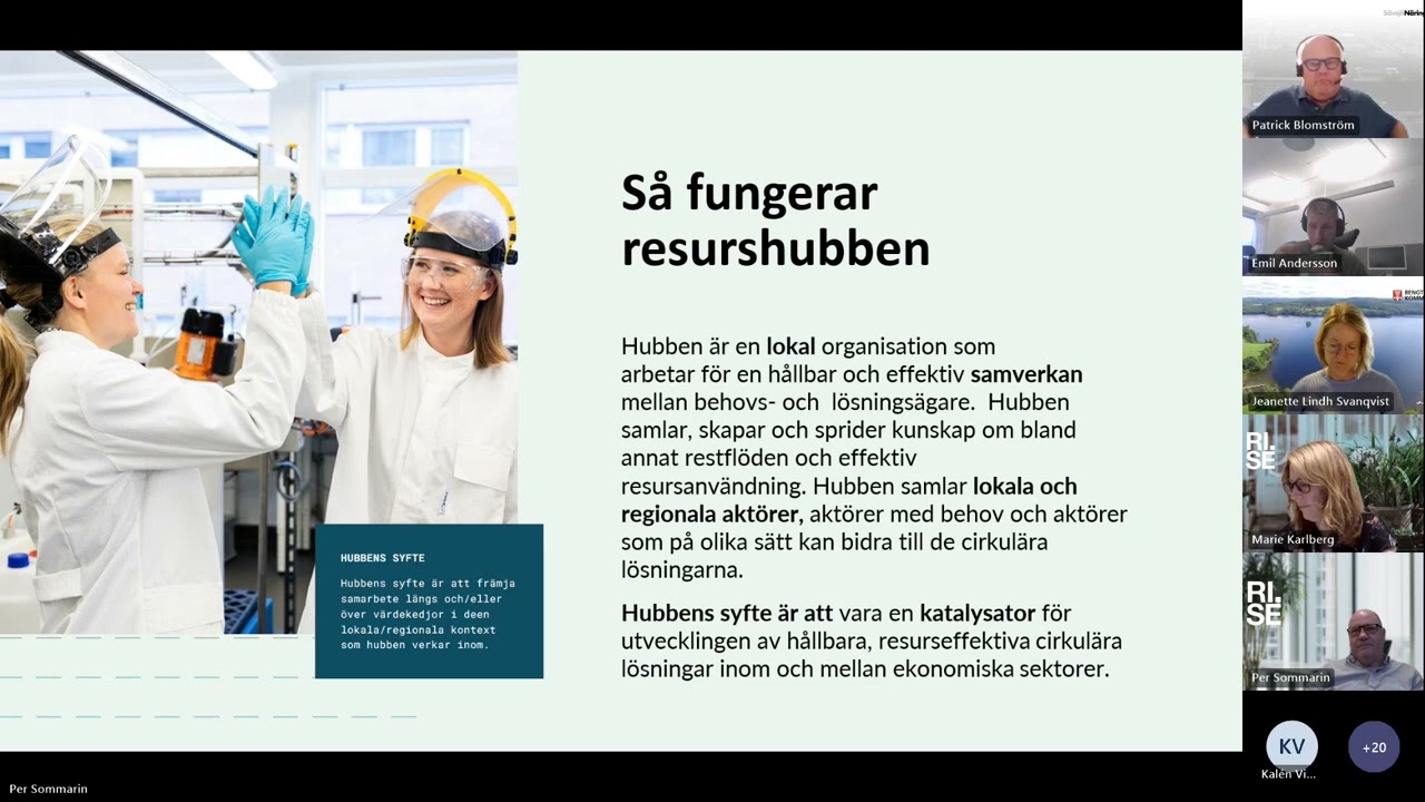 Webinarie  Sveriges f&ouml;rsta resurshubb   en katalysator f&ouml;r utvecklingen av h&aring;llbara, resurseffektiva