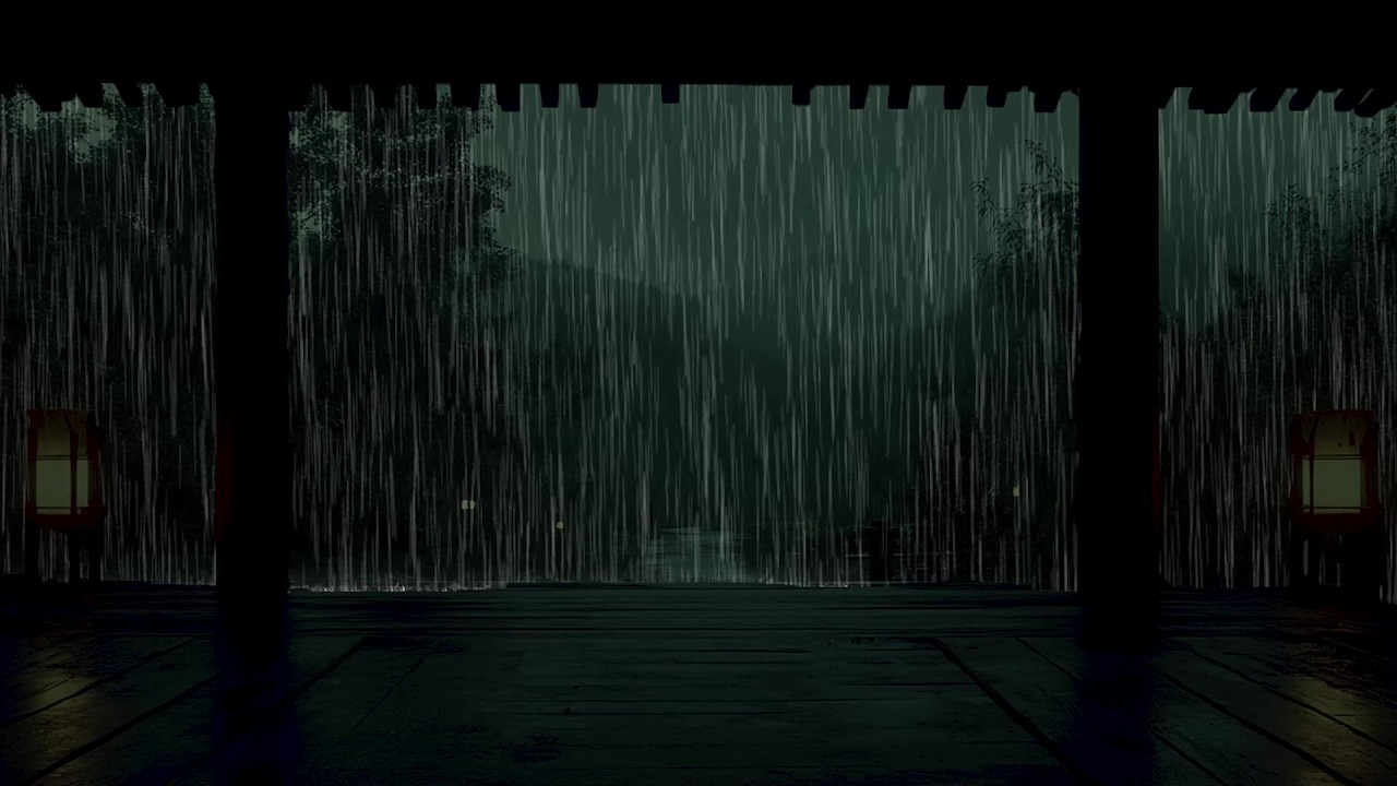 Dark Lantern Rain Ambience 🌧️ Strong Sleep Sounds for Deep and Peaceful Night l DeepSleepSounds