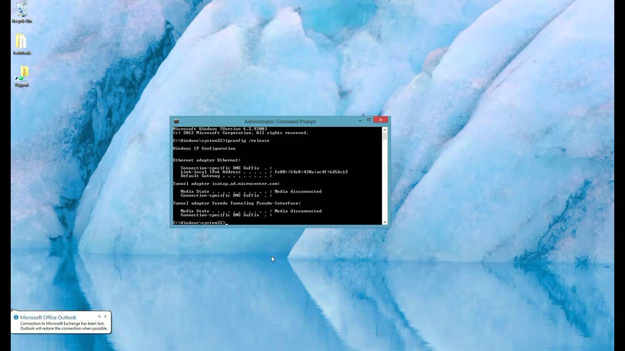 Windows 8: How to release and renew your IP address