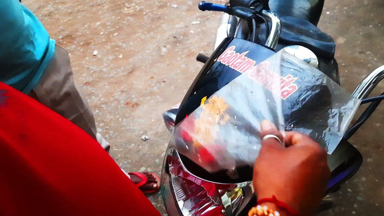 Hf Deluxe Bike Visor Modification 😱 By hand Made Ganesh Bhagwan Radium Sticker Gaotam bhai