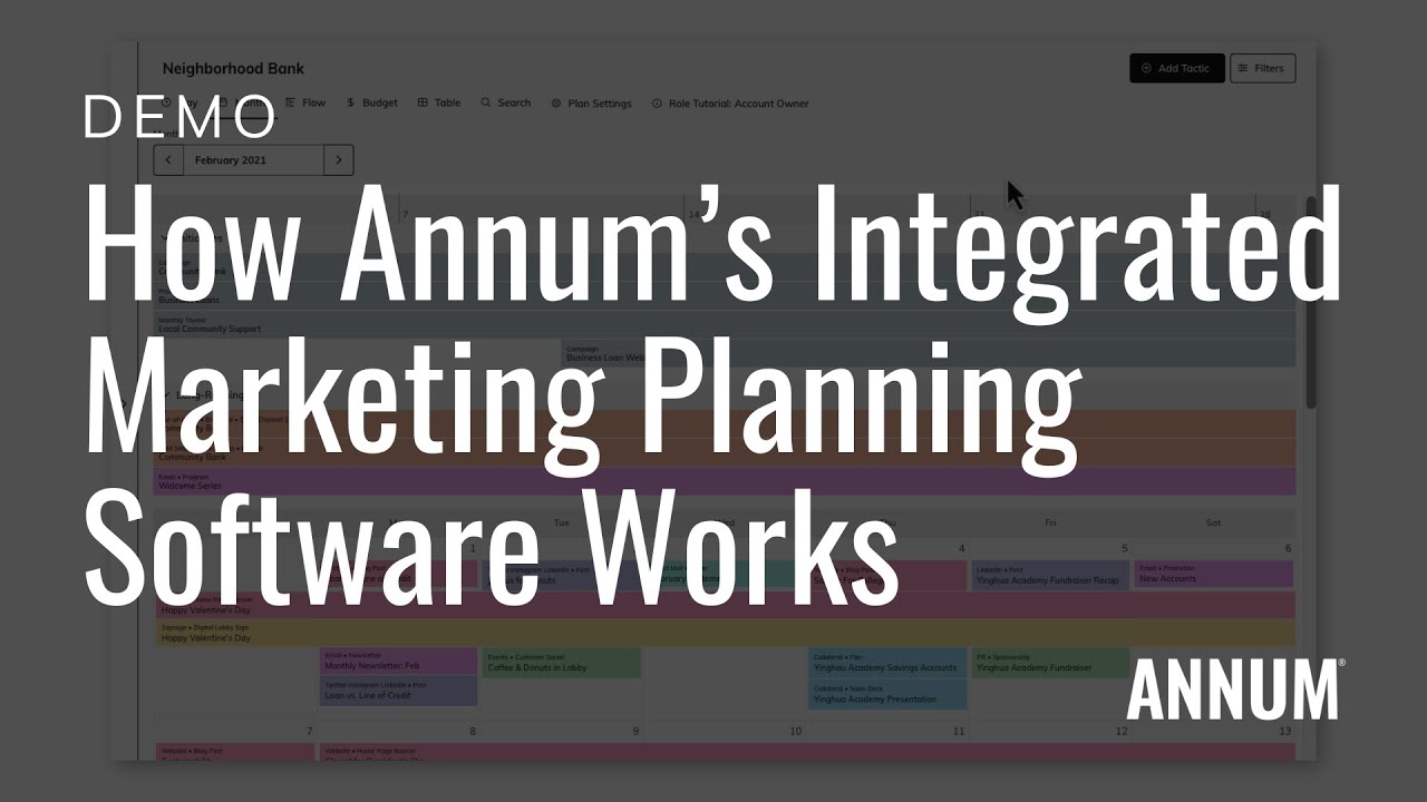 Annum Integrated Marketing Planning Software Demo