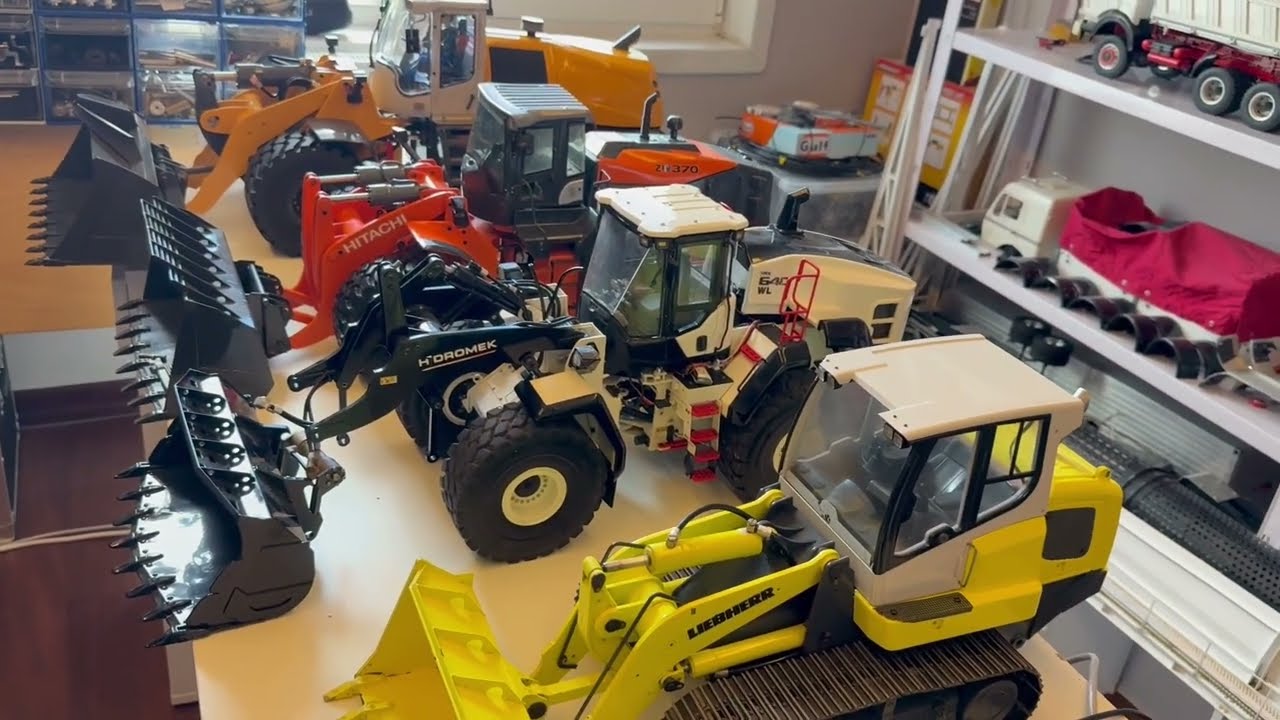 Karşılaştırma | 1/14 Liebherr L580 XDRC & LR634 Carson & Hidromek 640 & Hitachi 370 RC Loader Dozer