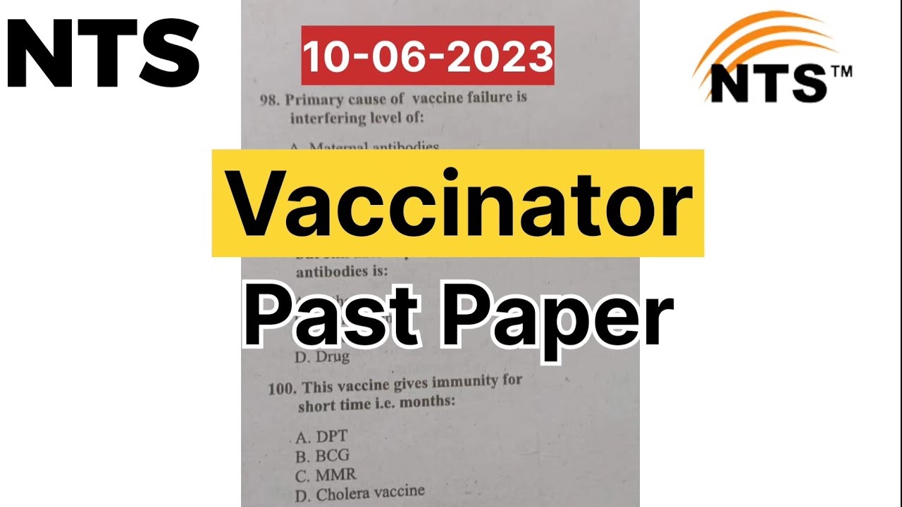 NTS Vaccinator Solved Past Paper 2023 | NTS Solved Paper