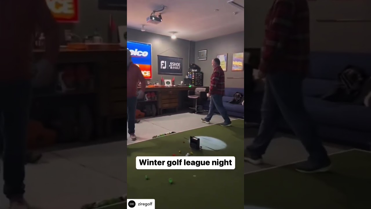 Who needs this golf simulator in the man cave garage? #mancave #mancaveideas #golfsimulator