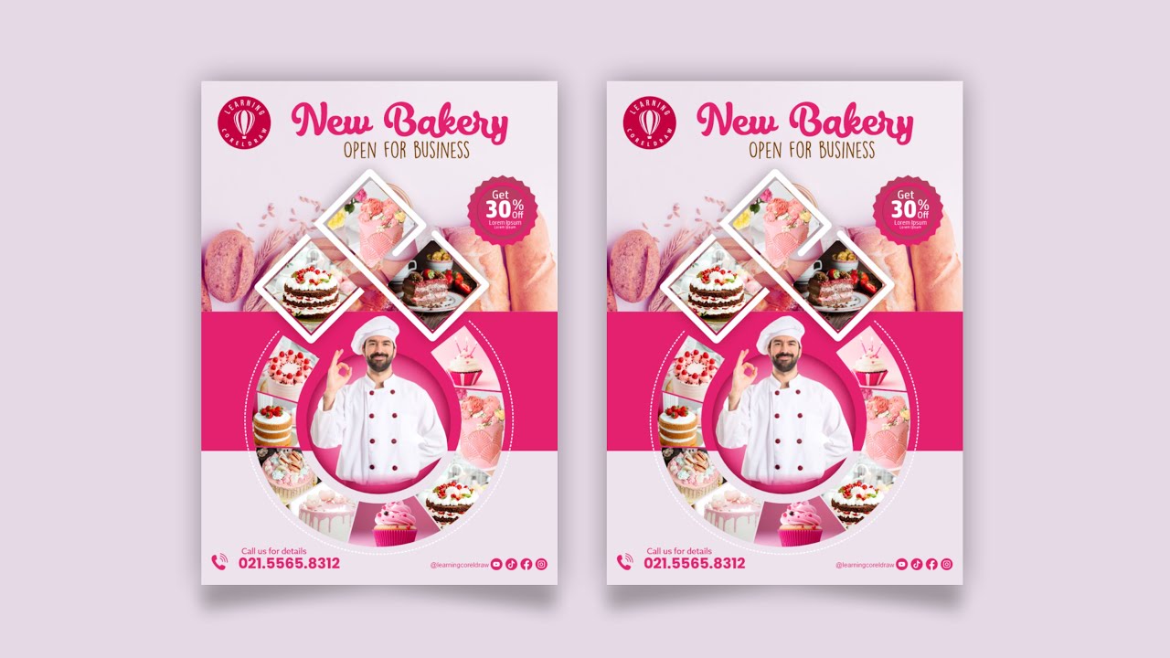 How to Create cake flyer design in corel draw