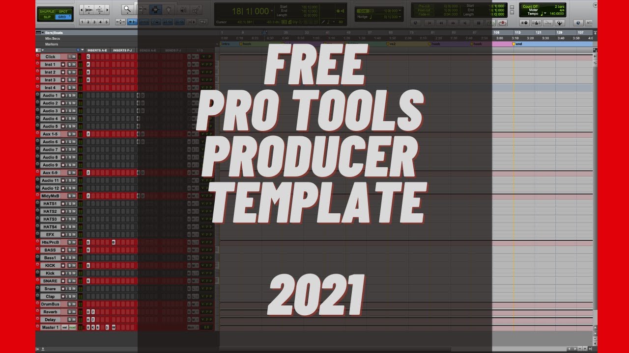 How to make Beats in Pro Tools 12 | [FREE] Producer Template | Make and Mix Beats Fast