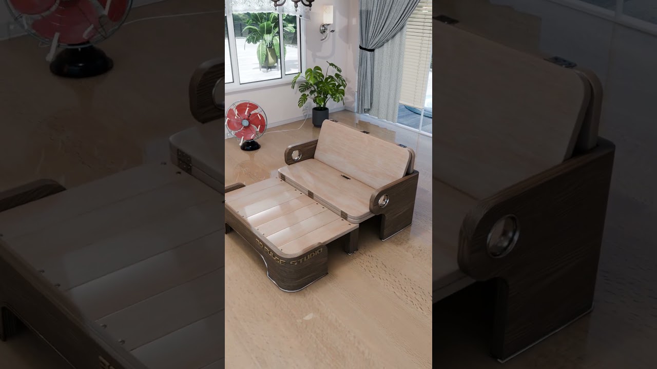 Transforming Bench Into Bed &ndash; Sleek Space-Saving Furniture Design