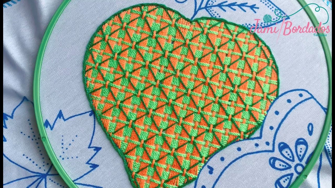111. Bordado Fantasía Durazno 5 / Hand Embroidery Peach 🍑 with Fantasy Stitch