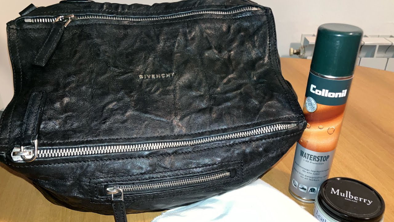ASMR Givenchy Pandora handbag care | Whispering, gum chewing, purse rummaging (fast & chaotic)