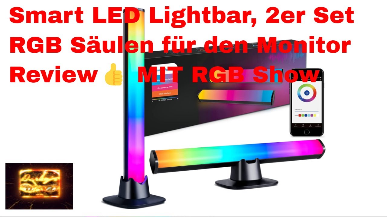 Smart LED Lightbar, 2er Set RGB S&auml;ulen f&uuml;r den Monitor Review👍 MIT RGB Show