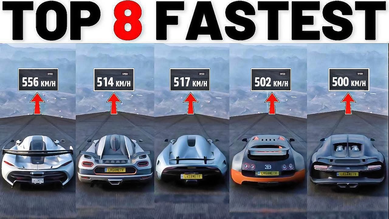 TOP 8 FASTEST KOENIGSEGG Vs BUGATTI DOWNHILL TOP SPEED