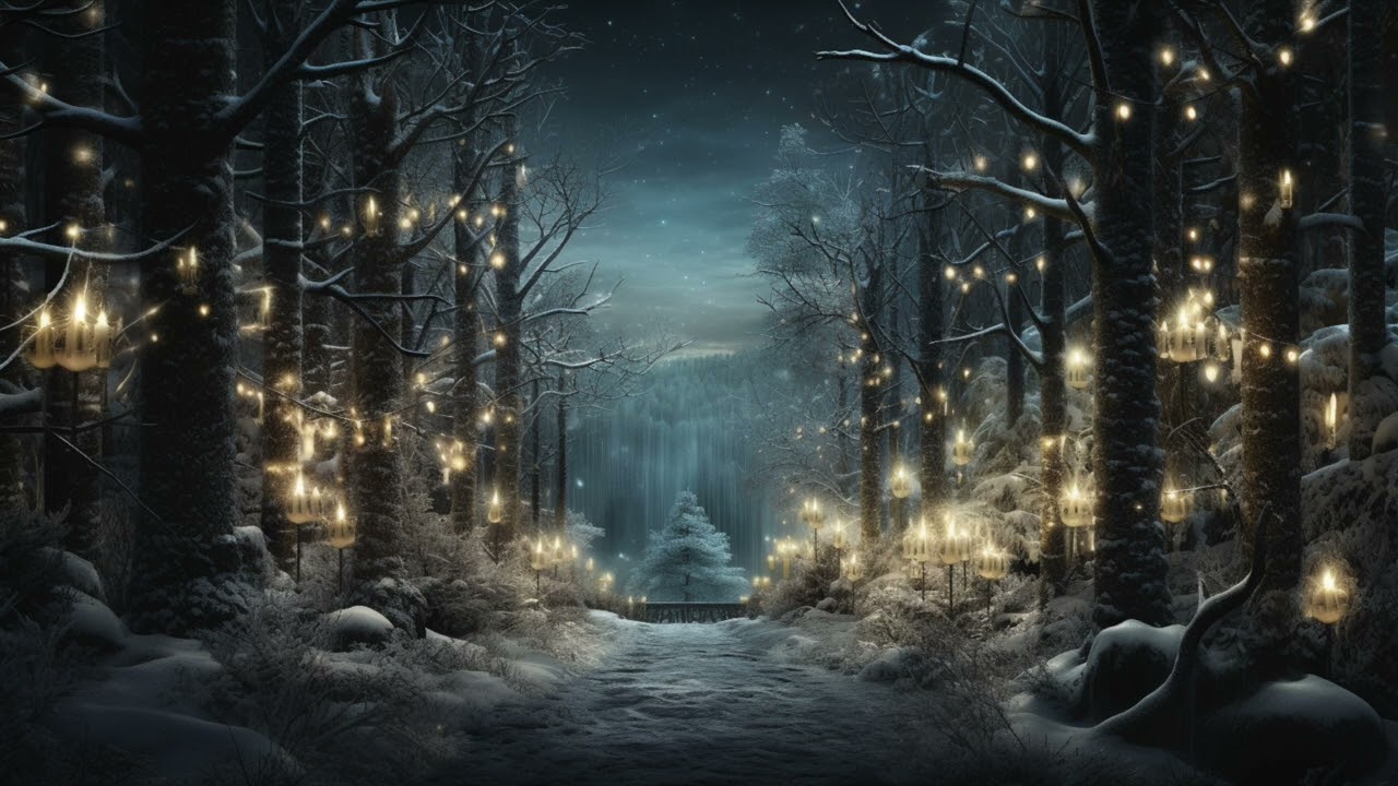 Winter City Ambience wallpaper TV art | Winter Wonderland | Samsung Frame TV | snow cozy screensaver