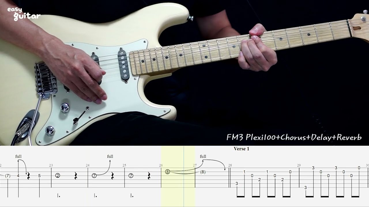 Scorpions - Always Somewhere Guitar Lesson for beginners (Slow Tempo)