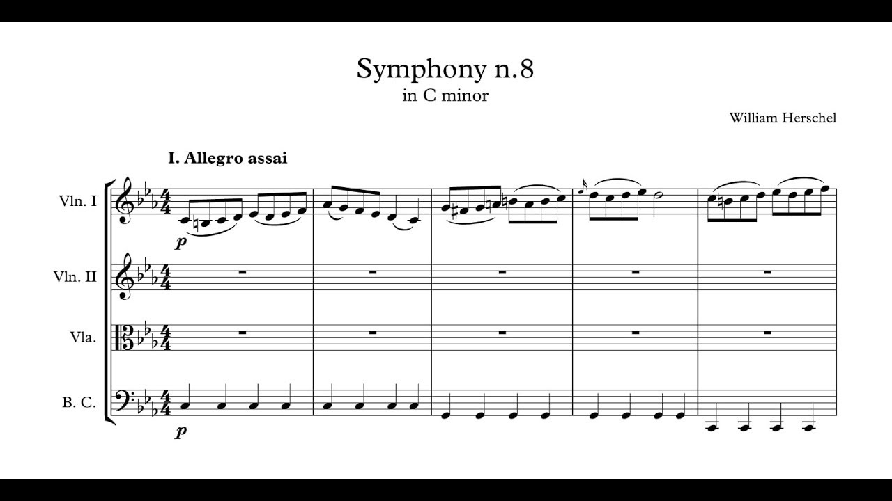 William Herschel - Symphony n. 8 in C minor (with score)