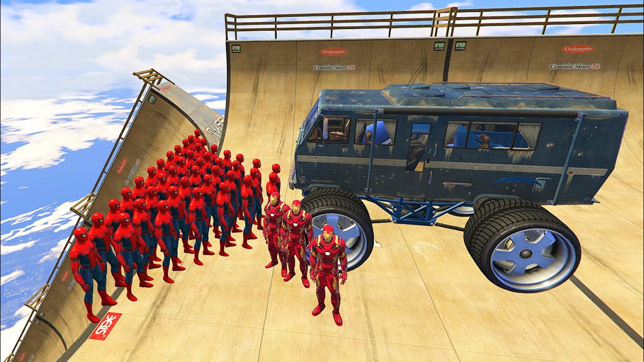 GTA 5 Crazy Ragdolls Spiderman Vs Iron man vol.5 EPIC (Euphoria Physics, Funny Moments) Jumps/Fails