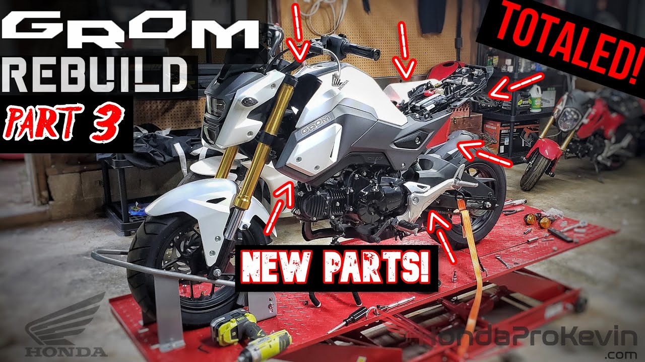 Rebuilding a Wrecked Honda Grom Motorcycle Auction | Part 3