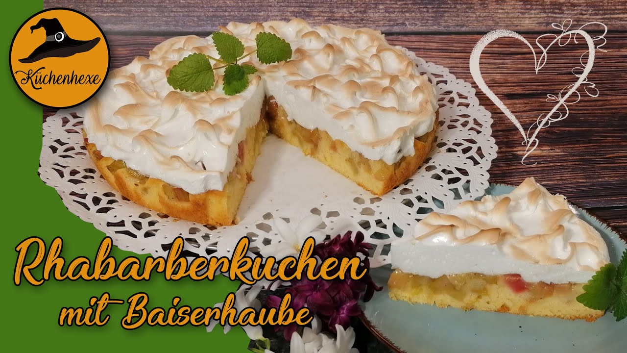 Rhabarberkuchen mit Baiserhaube