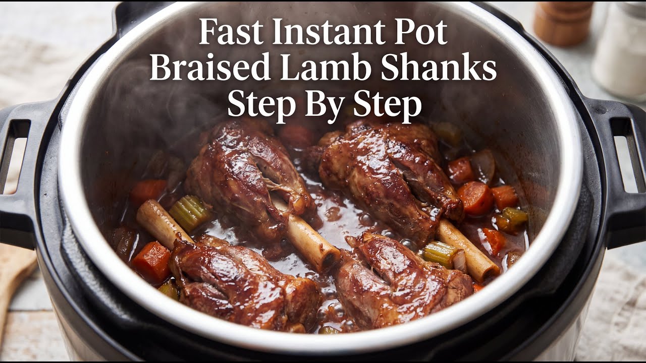 Fast Instant Pot Braised Lamb Shanks with Bell Pepper and Harissa Cooking Guide Step By Step