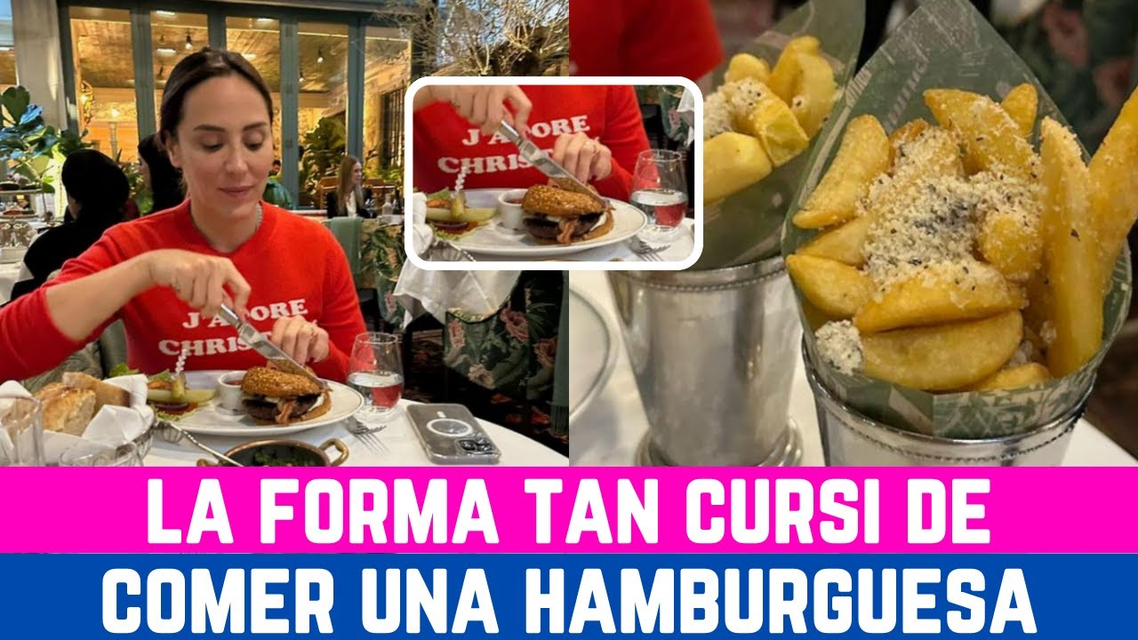 🚨😮Tamara Falcó RIDICULIZADA por su COMER una HAMBURGUESA con CHUCHILLO y TENEDOR todo muy CURSI