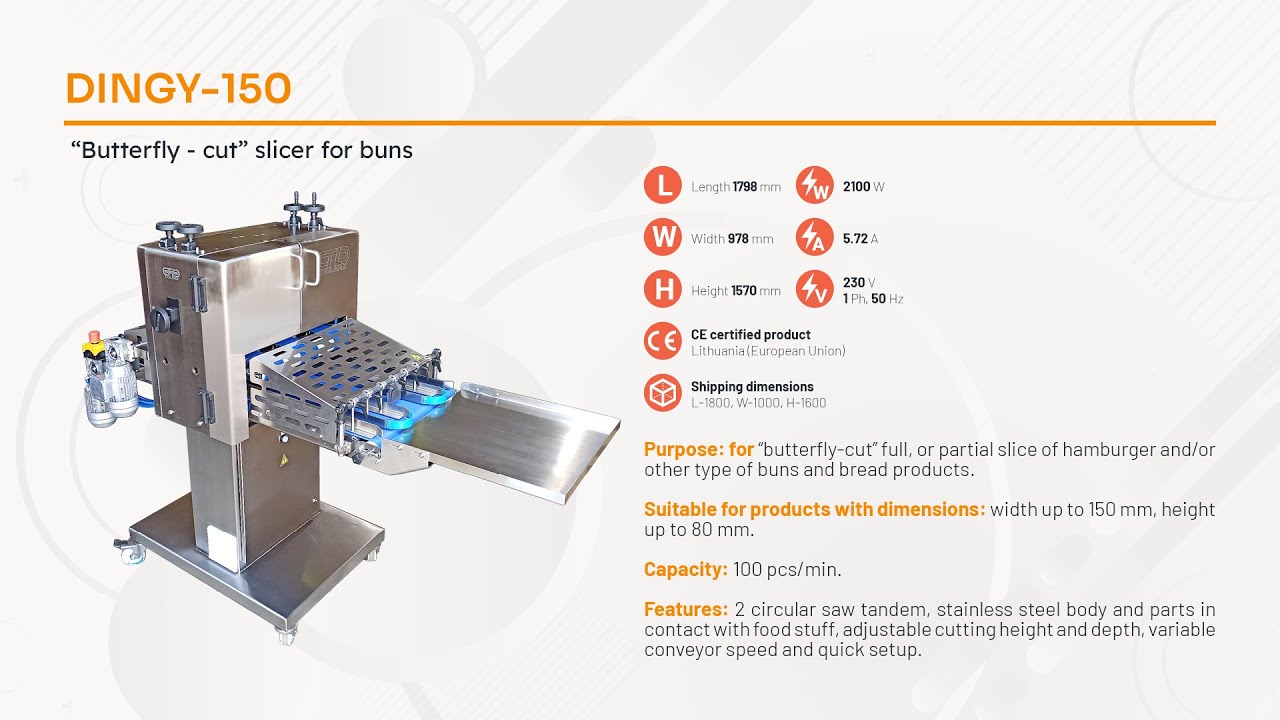 Hamburger bun slicer | full cut | butterfly cut | TIULMAX DINGY-180