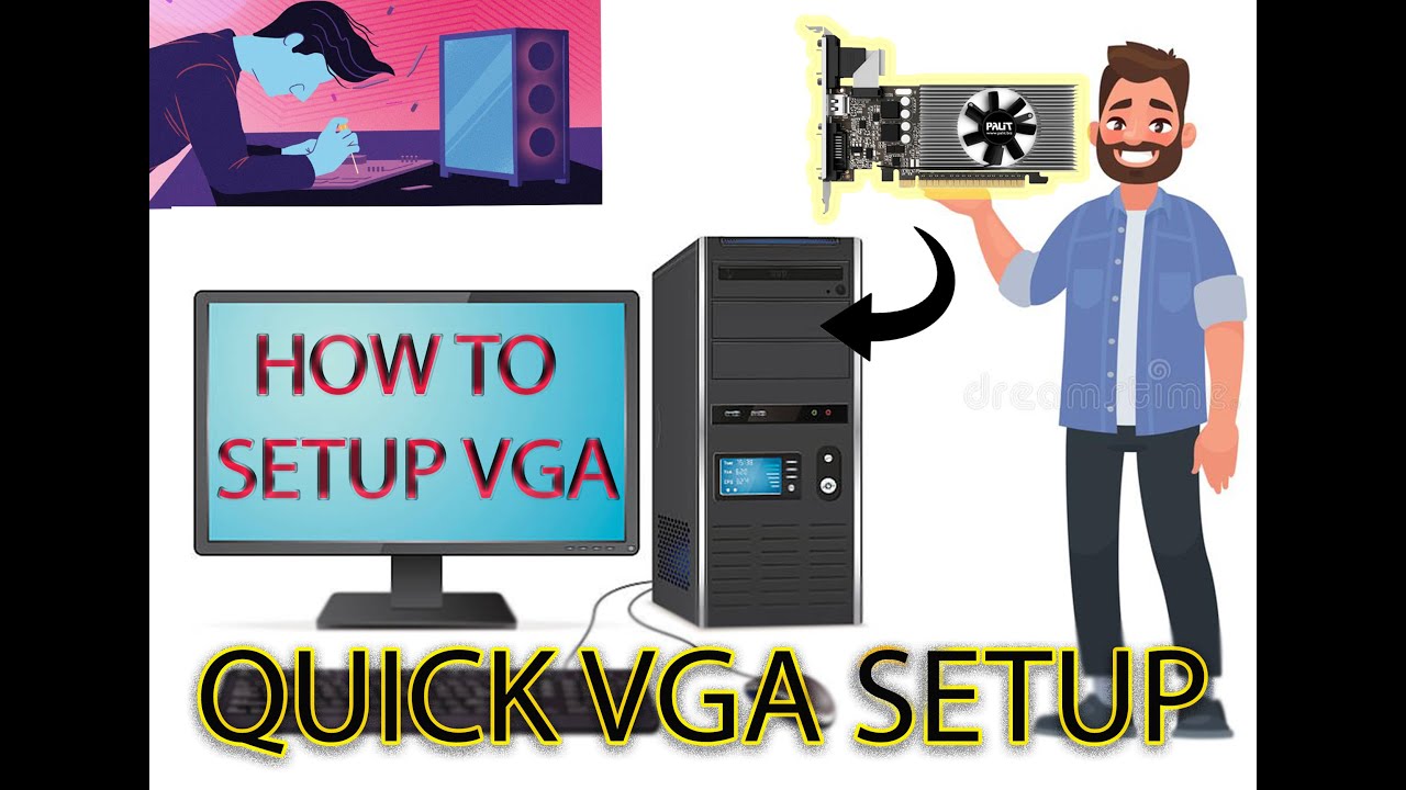 how to set up vga card etechnolgy