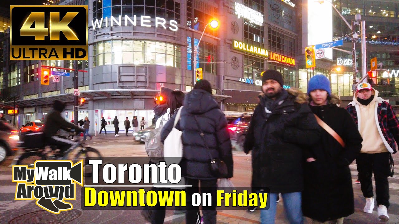 Downtown Toronto walk January 2024 (4k walking video)