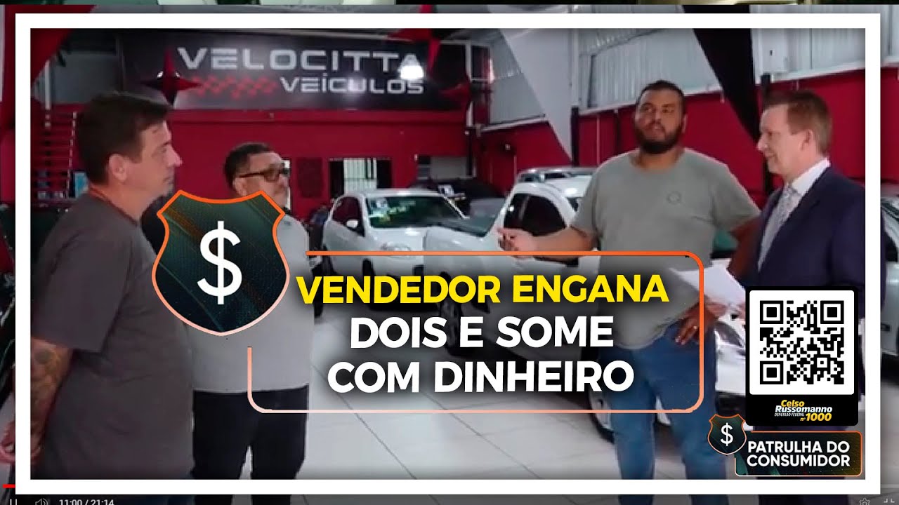 VENDEDOR ENGANA DOIS E SOME COM DINHEIRO