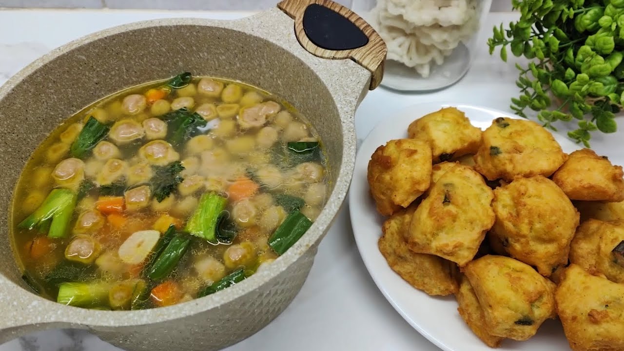 MENU HARIAN (Part 16) SAYUR SOP BAKSO MUTIARA, PERKEDEL KENTANG LEMBUT
