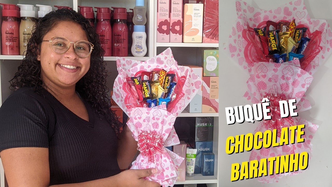 COMO FAZER BUQUÊ DE CHOCOLATE USANDO APENAS 1 CAIXA DE BOMBOM/VENDA CERTA O ANO TODO - DIY presentes