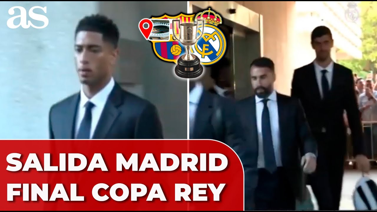 ASÍ SALIÓ el AUTOBÚS del REAL MADRID hacia la CARTUJA | FINAL COPA BARÇA - MADRID