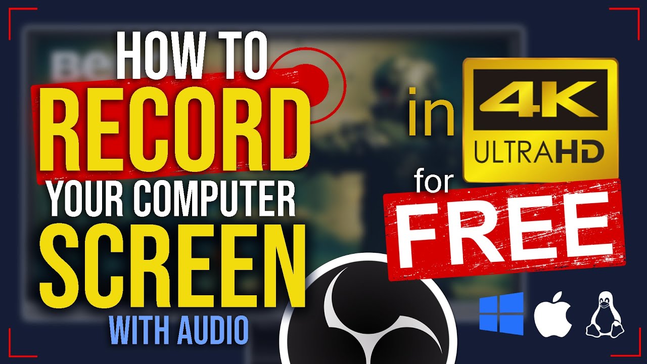How To RECORD SCREEN in 4K for FREE with OBS Studio