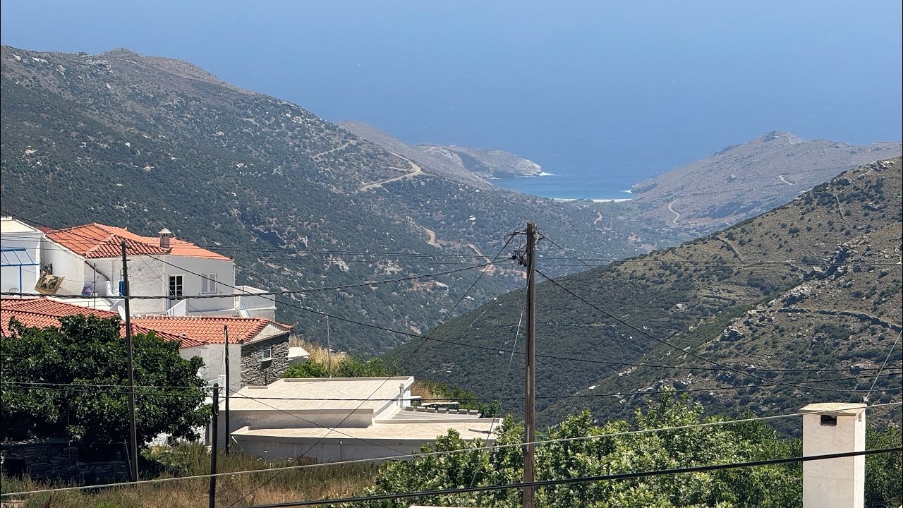 House for sale Greek island under 100,000 viewing achla beach Andros house for sale. In Vourkoti
