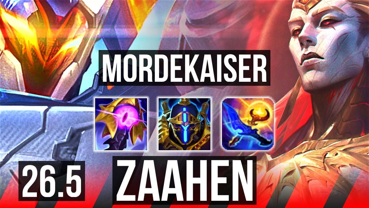 MORDEKAISER vs ZAAHEN (TOP) | 51K damage, Good KDA: 17/2/7 | KR Master | 26.5