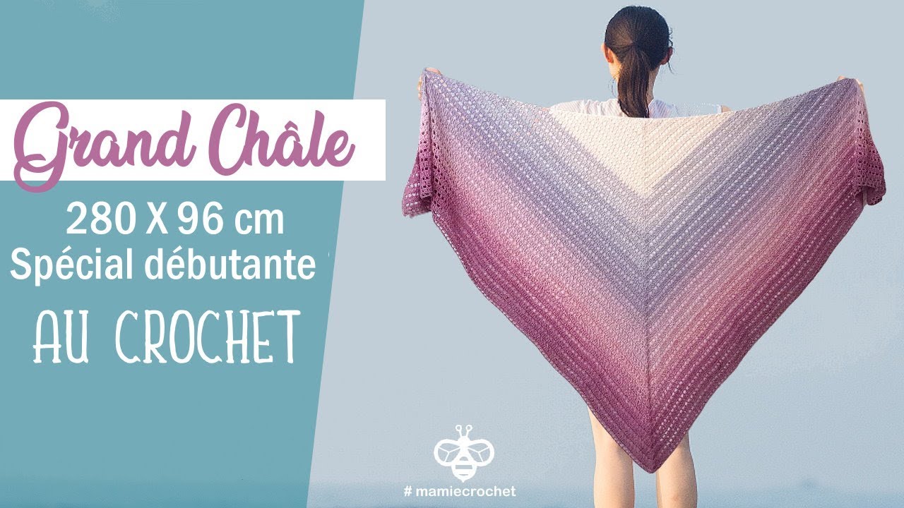 Comment faire un très grand châle Orchidée facile au crochet  DIY Pas à pas debutante #mamiecrochet