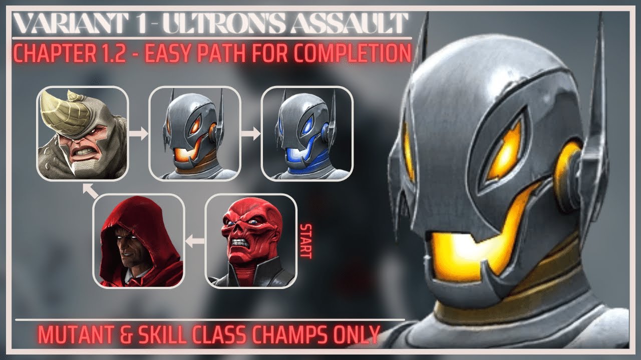 MCOC: Variant 1.1.2 - Easy Path for Completion - Ultron's Assault - Skill Drone - Tips/Guides - 2022