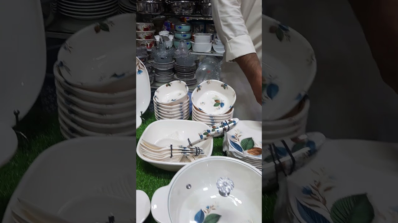 Latest Design Melamine Pathar Plastic Dinnerware Set 77pc.#zainabsupermarket #Dinnerset #crockery