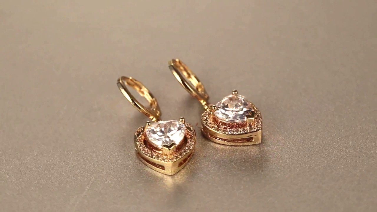 U7 18K Gold Plated Love Heart Cubic Zirconia Jewelry Set -U7 Jewelry