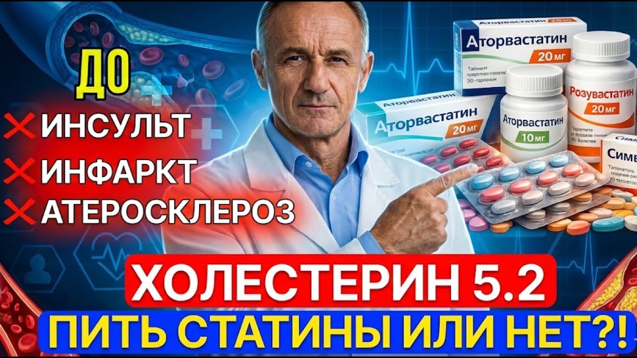 СТАТИНЫ ПОСЛЕ 40: СПАСЕНИЕ ИЛИ ПРИГОВОР? ВЫСОКИЙ ХОЛЕСТЕРИН УЖЕ НАЧАЛ ДЕЙСТВОВАТЬ!