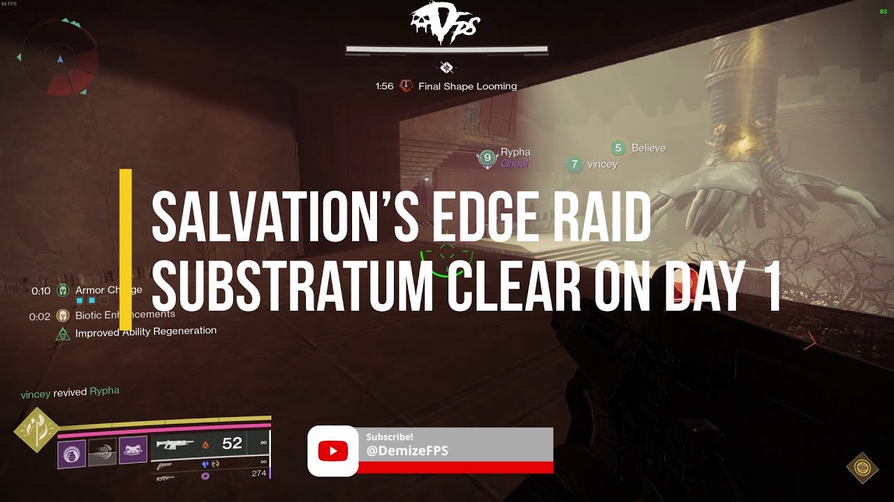 Salvation's Edge Raid - Substratum Clear on Day 1 Gameplay
