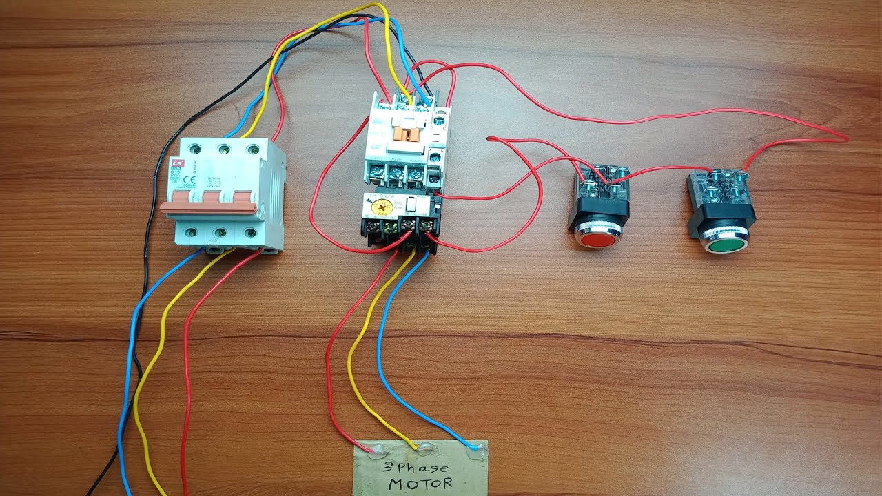 dol starter connection for 3 phase motor