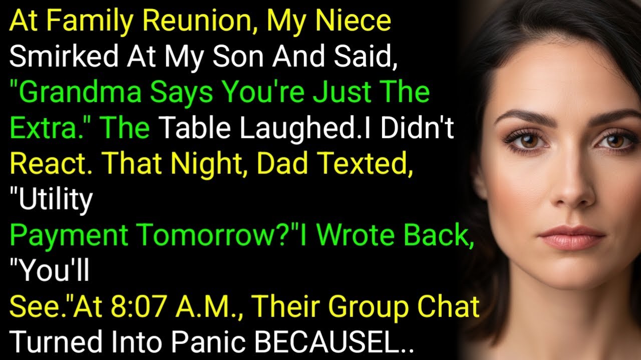 At Family Reunion, My Niece Smirked At My Son And Said, 