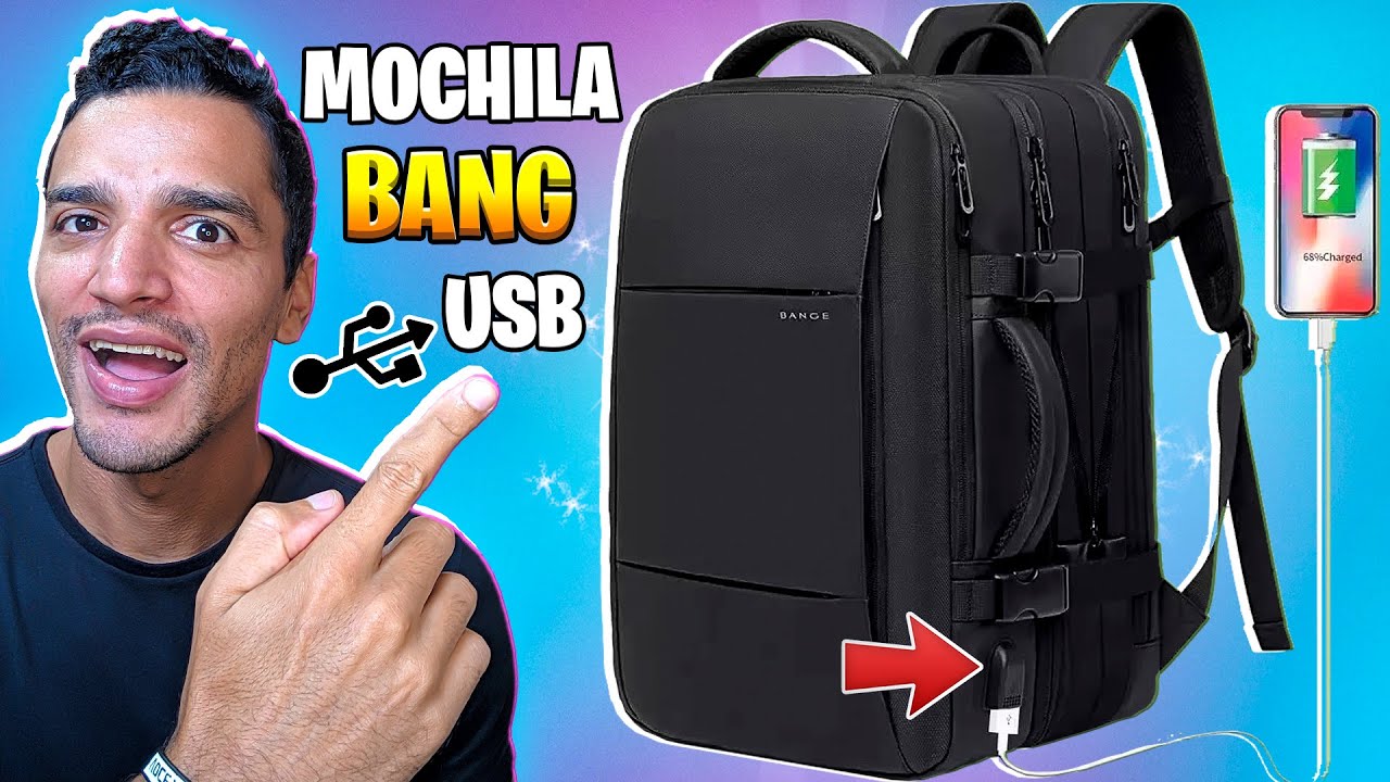 MOCHILA BANGE 37L EXPANSÍVEL COM PORTA USB E DIVERSOS COMPARTIMENTOS - AINDA VIRA MALA DE VIAGEM!