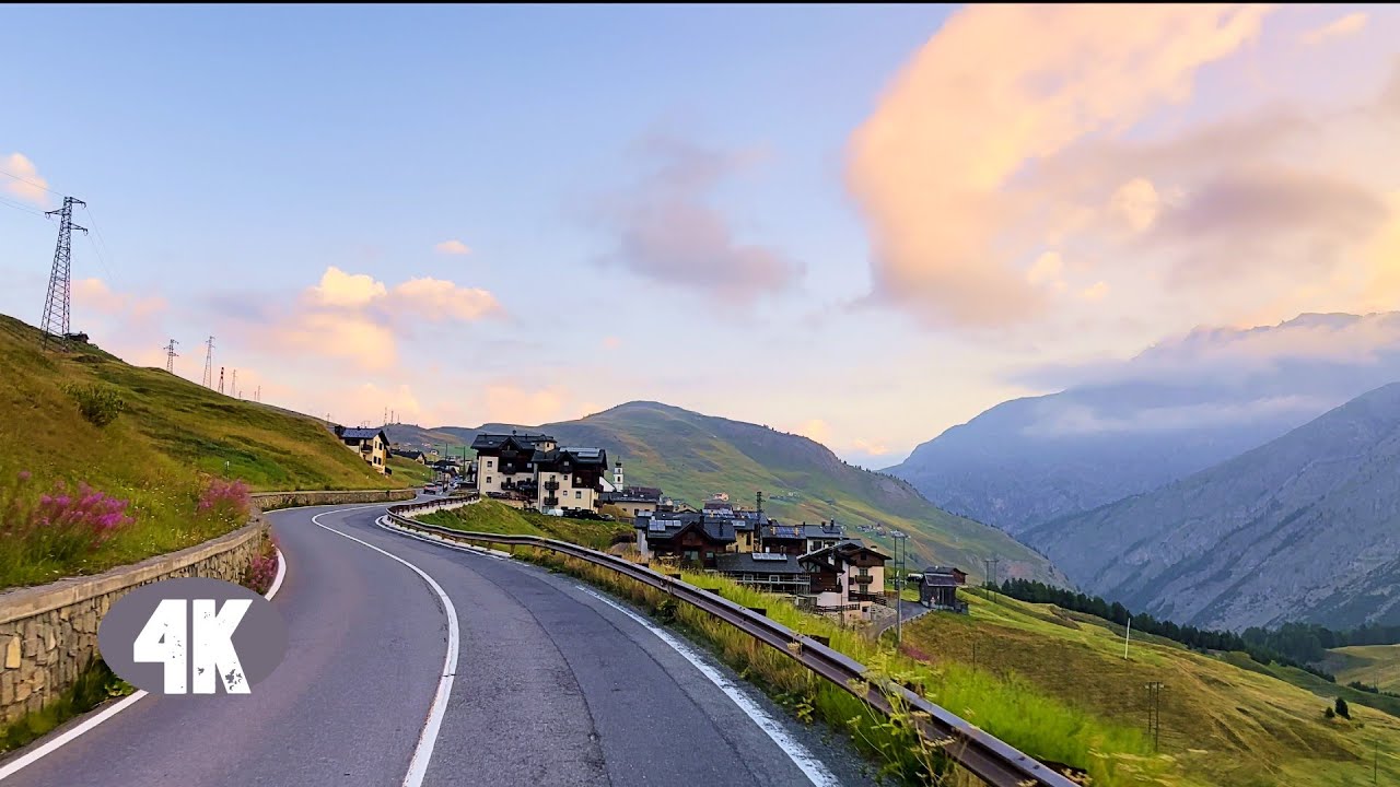 Relaxing 18-Minute Truck Drive Down the Alps to Livigno | 4K Road Trip with Nature Sounds | Summer