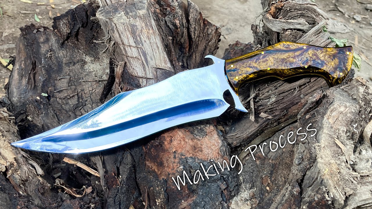 Knife Making: The Most SATISFYING Hunting Dagger Process Video | From Raw Steel to Fiberglass Handle