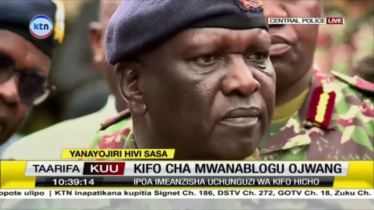 Inspekta wa polisi Douglas Kanja ahutubia wanahabari kuhusu kifo cha mwanablogu Albert Ojwang