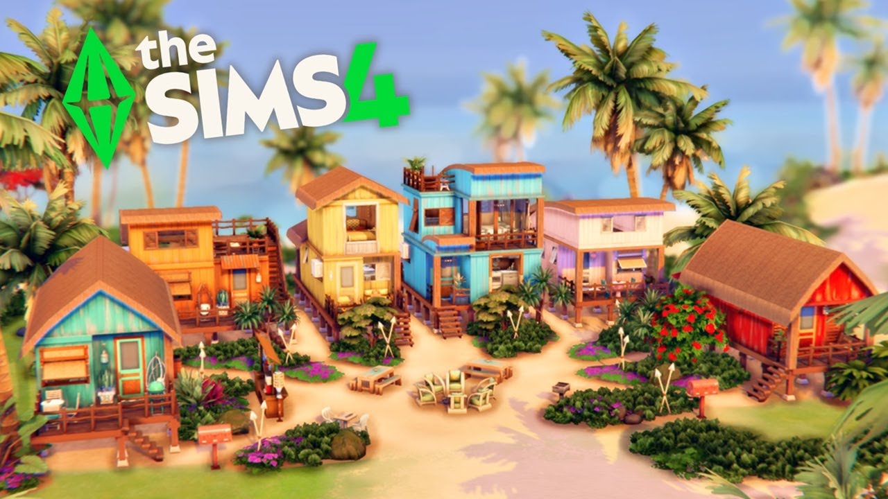Tiny Homes on the Beach! | Sims 4 Stop Motion Build | NoCC | Limited Packs (see list below)
