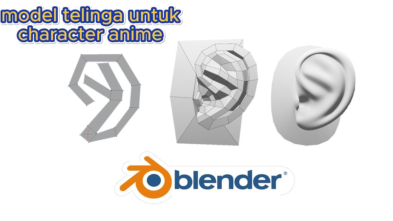 model telinga character anime blender 3.6.4 anime character ear model