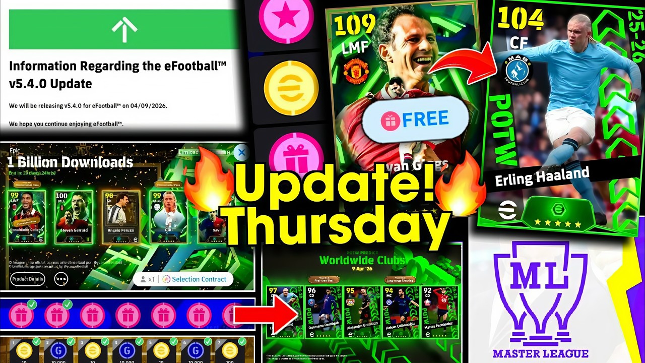 New Update v5.4.0 & Master League 🤩 What Is Coming On Thursday And Monday In eFootball 2026 Mobile